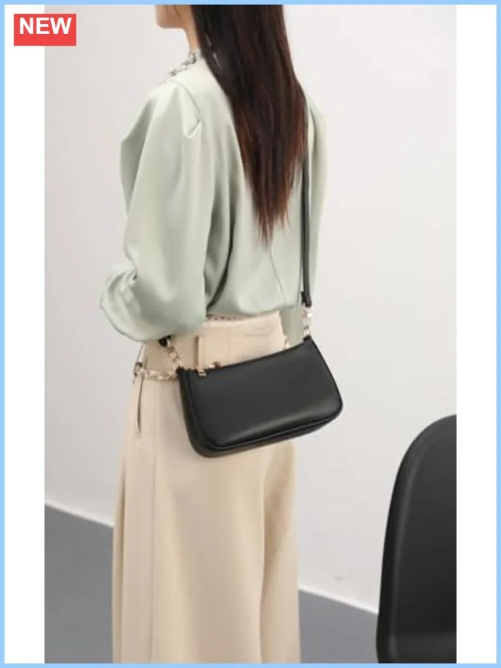 Vegan Leather Hobo Shoulder Bag Crossbody Purse with Gold Hardware